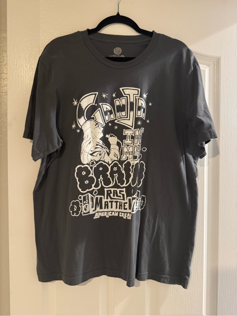 American Dream Charcoal Short Sleeve Tee with White Graphic
